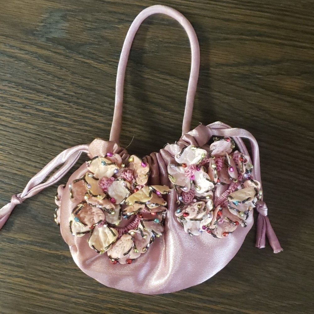 Satin Floral Evening Bag